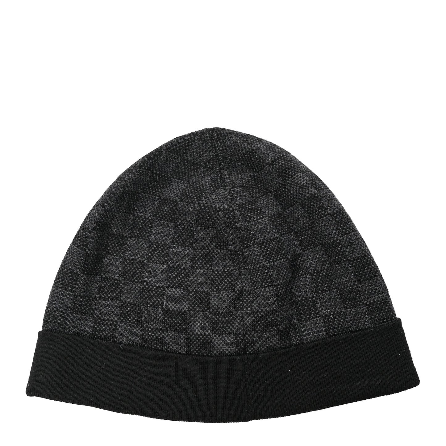 Wool Bonnet Petit Damier Graphite Beanie Hat