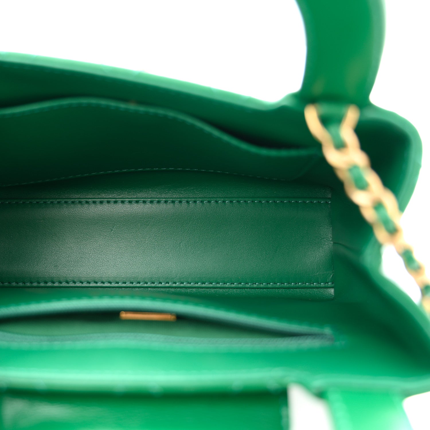 Chanel Shiny Aged Calfskin Quilted Nano Kelly Shopper Green 5 of 10