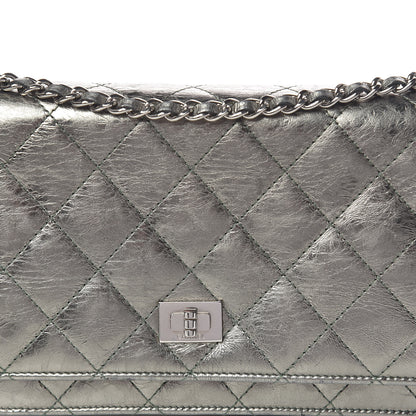 Chanel Metallic Aged Calfskin Quilted Reissue Wallet On Chain WOC Green 14 of 17