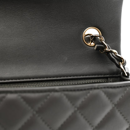 Chanel Lambskin Quilted Mini Rectangular Flap Dark Grey 11 of 13