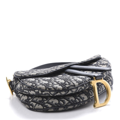 Christian Dior Oblique Saddle Bag Blue 4 of 10