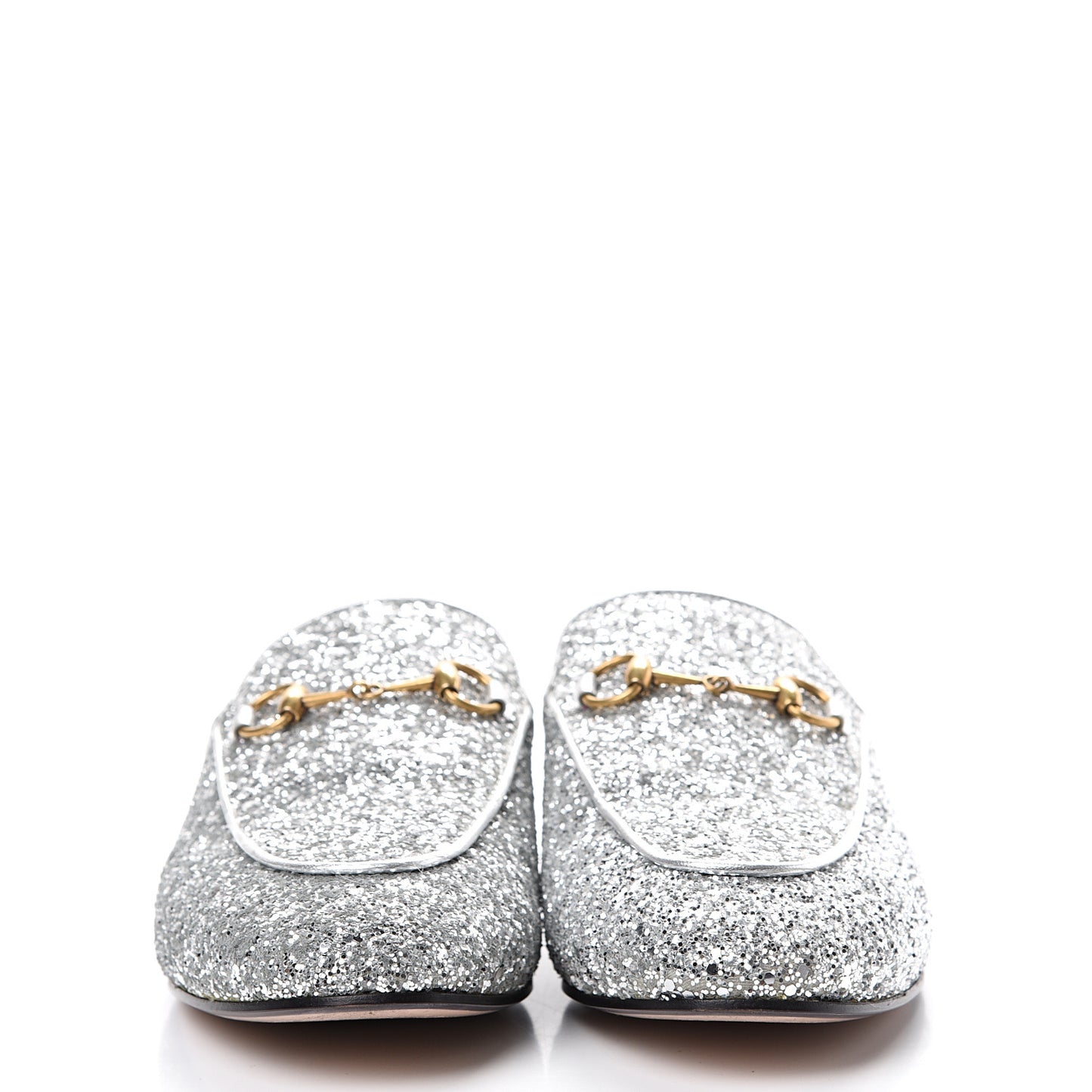 Glitter Womens Princetown Slippers 40 Silver