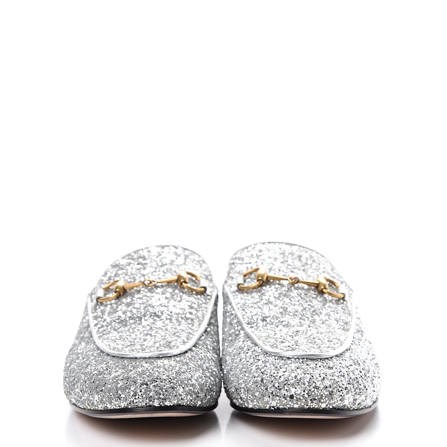 Gucci Glitter Womens Princetown Slippers 40 Silver 2 of 12