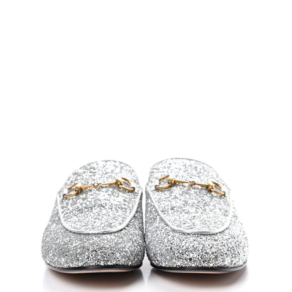 Gucci Glitter Womens Princetown Slippers 40 Silver 2 of 12