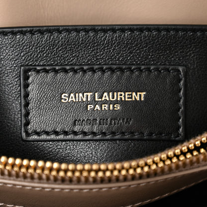 Saint Laurent Calfskin Y Quilted Monogram Small Loulou Chain Satchel Dark Beige 6 of 10