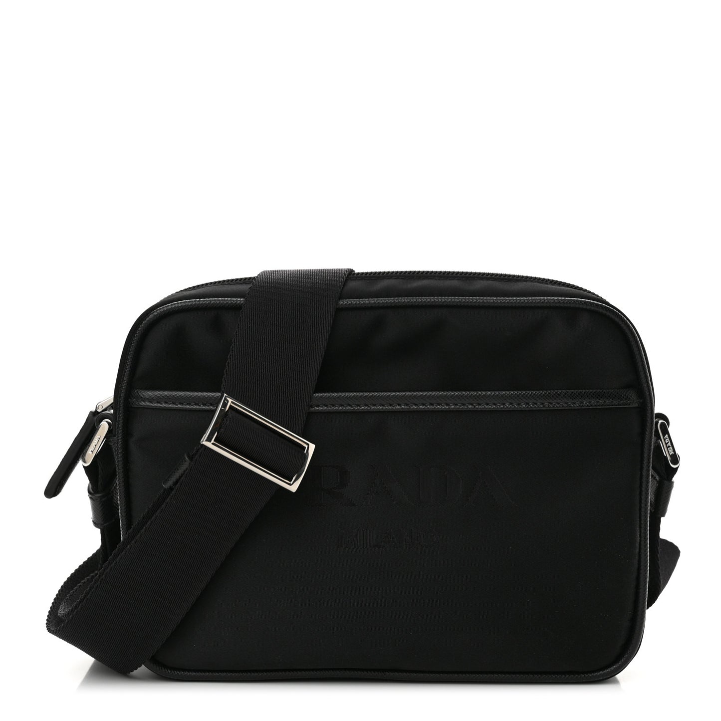 Tessuto Nylon Saffiano Logo Camera Bag Black