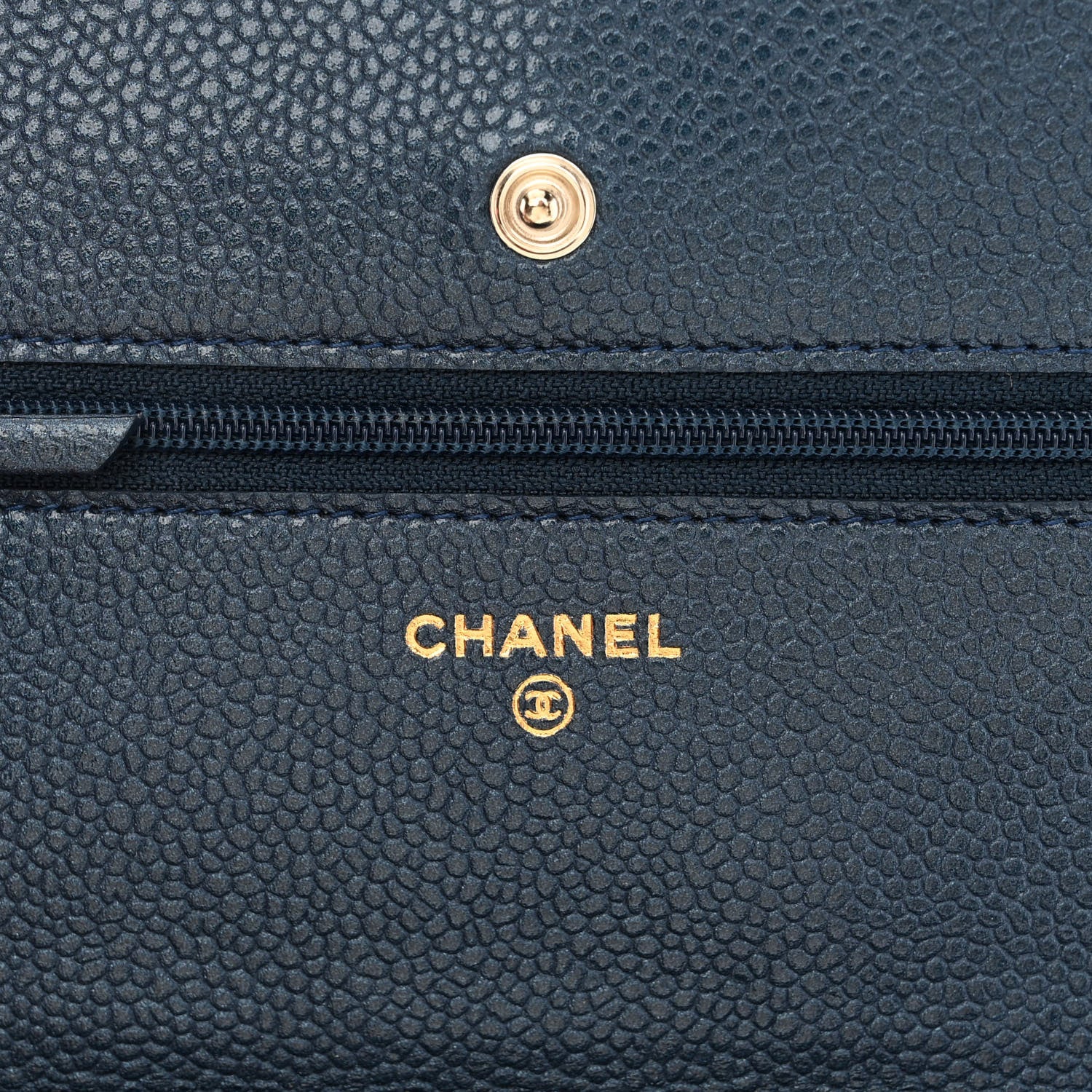Chanel Iridescent Caviar Quilted Wallet On Chain WOC Blue 5 of 10