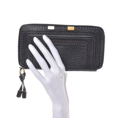 Chloe Grained Calfskin Marcie Long Zip Around Wallet Black 2 of 8