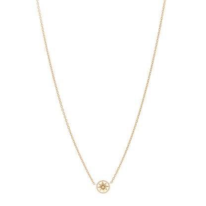 Christian Dior 18K Yellow Gold Diamond XS Rose Des Vents Necklace 1 of 5