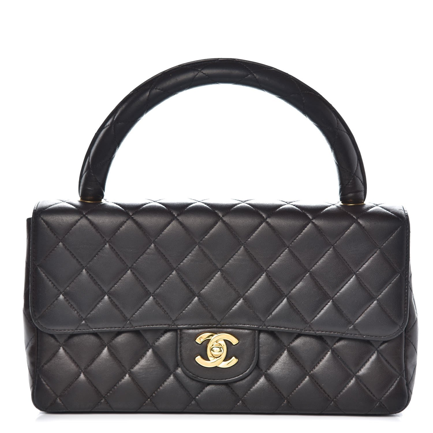 Chanel Lambskin Quilted Medium Rectangular Kelly Flap Bag Black 1 of 11