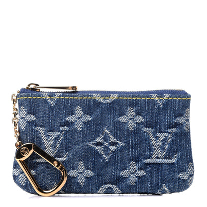 Louis Vuitton Monogram Denim Key Pouch Blue 1 of 9