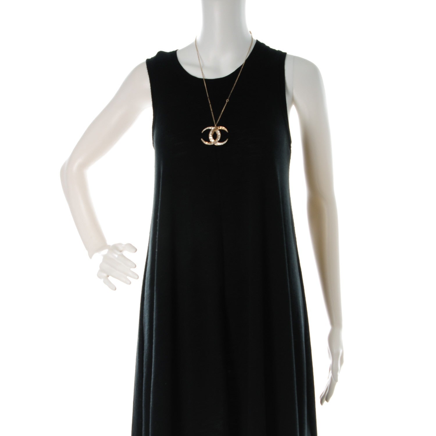 Chanel Crystal Baguette Moon CC Necklace Gold 2 of 3
