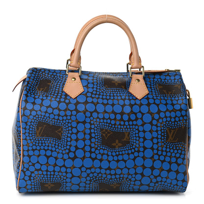 Louis Vuitton Monogram Kusama Town Speedy 30 Blue 2 of 15