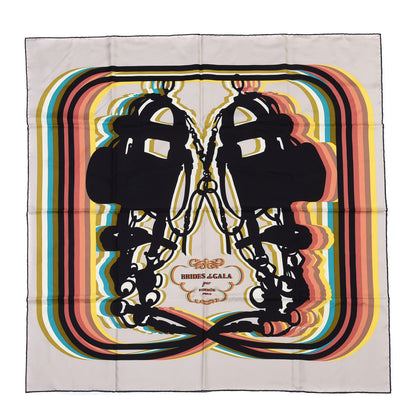 Hermes Silk Brides De Gala Shadow Scarf 90 Beige Ebene Jaune 1 of 4