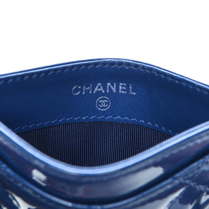 Chanel Patent Quilted Card Holder Blue 6 of 7