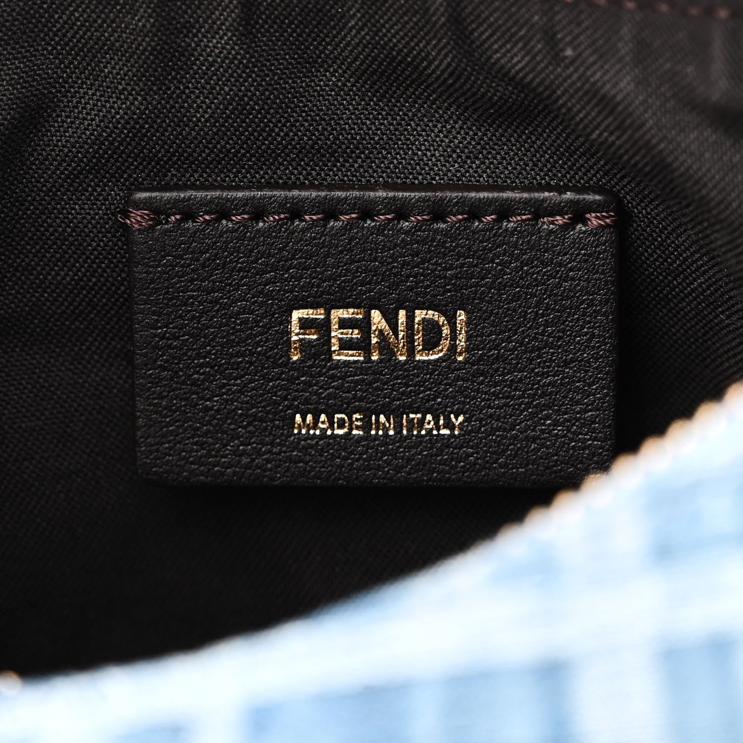 Fendi Denim Vitello King F is Fendi FF Embroidered Mini Fendigraphy Hobo Bag Denim Sand 6 of 10