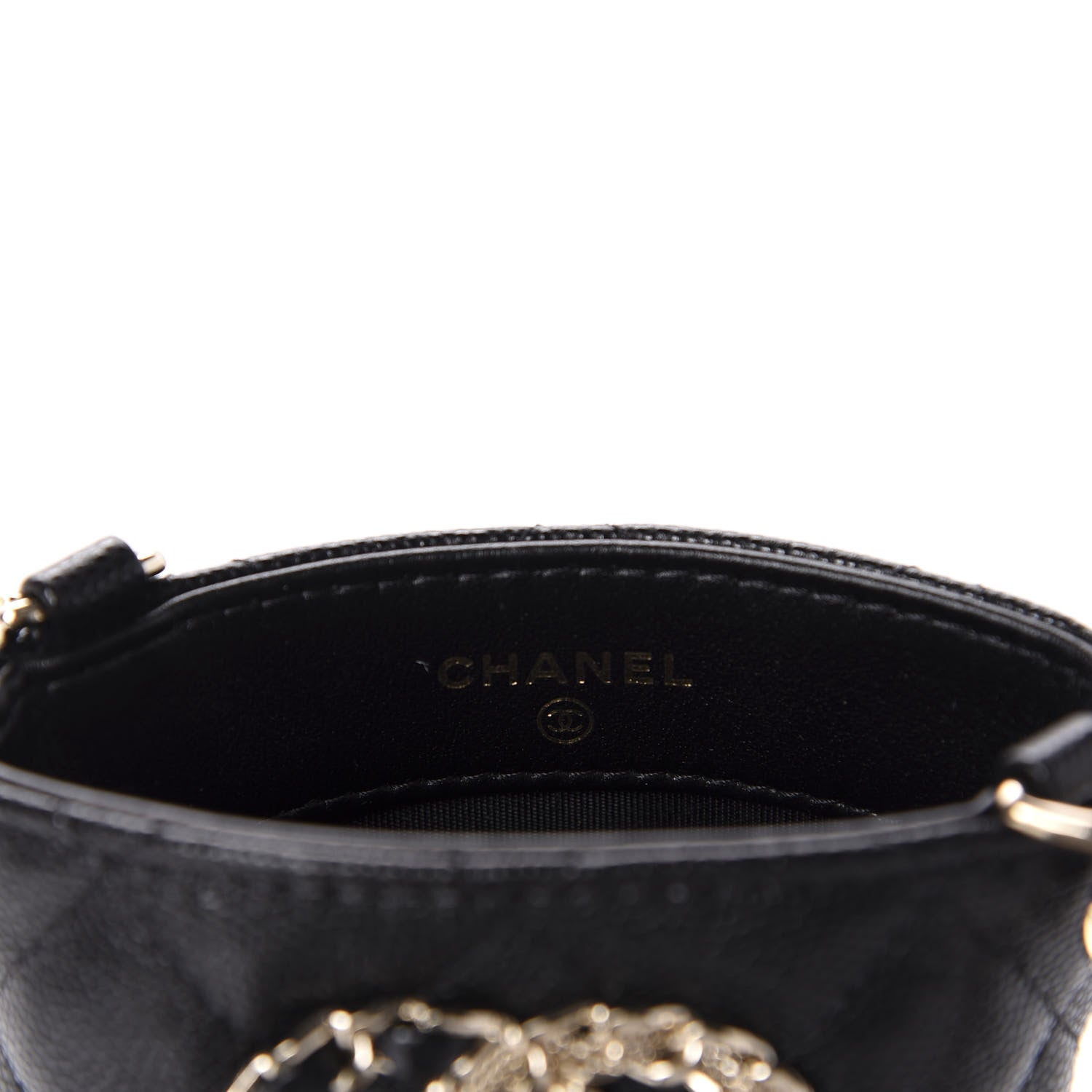 Chanel Caviar Quilted French New Wave Phone Holder With Chain Black 8 of 12