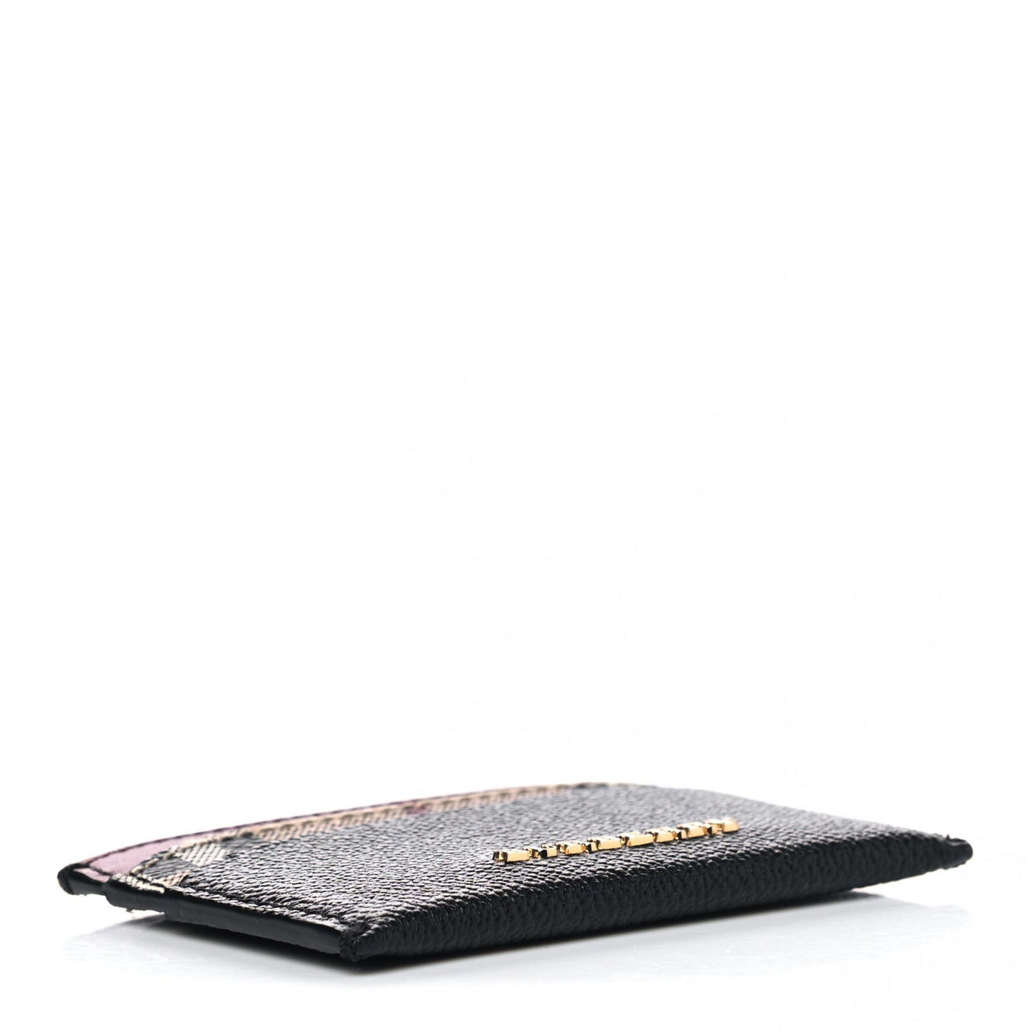 Calfskin Horseferry Check Izzy Card Case Black Burgundy