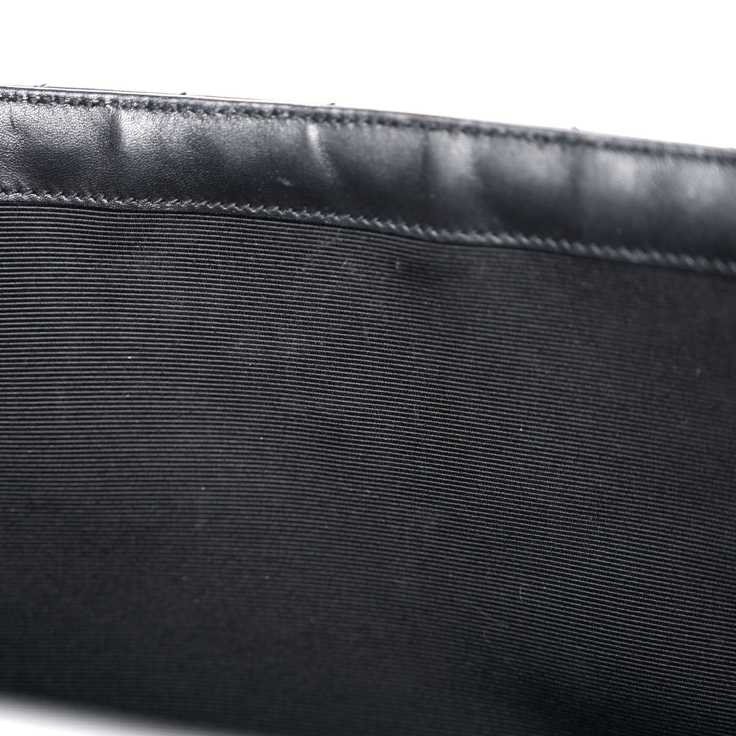 Smooth Calfskin Matelasse Chevron Large Monogram Satchel Black