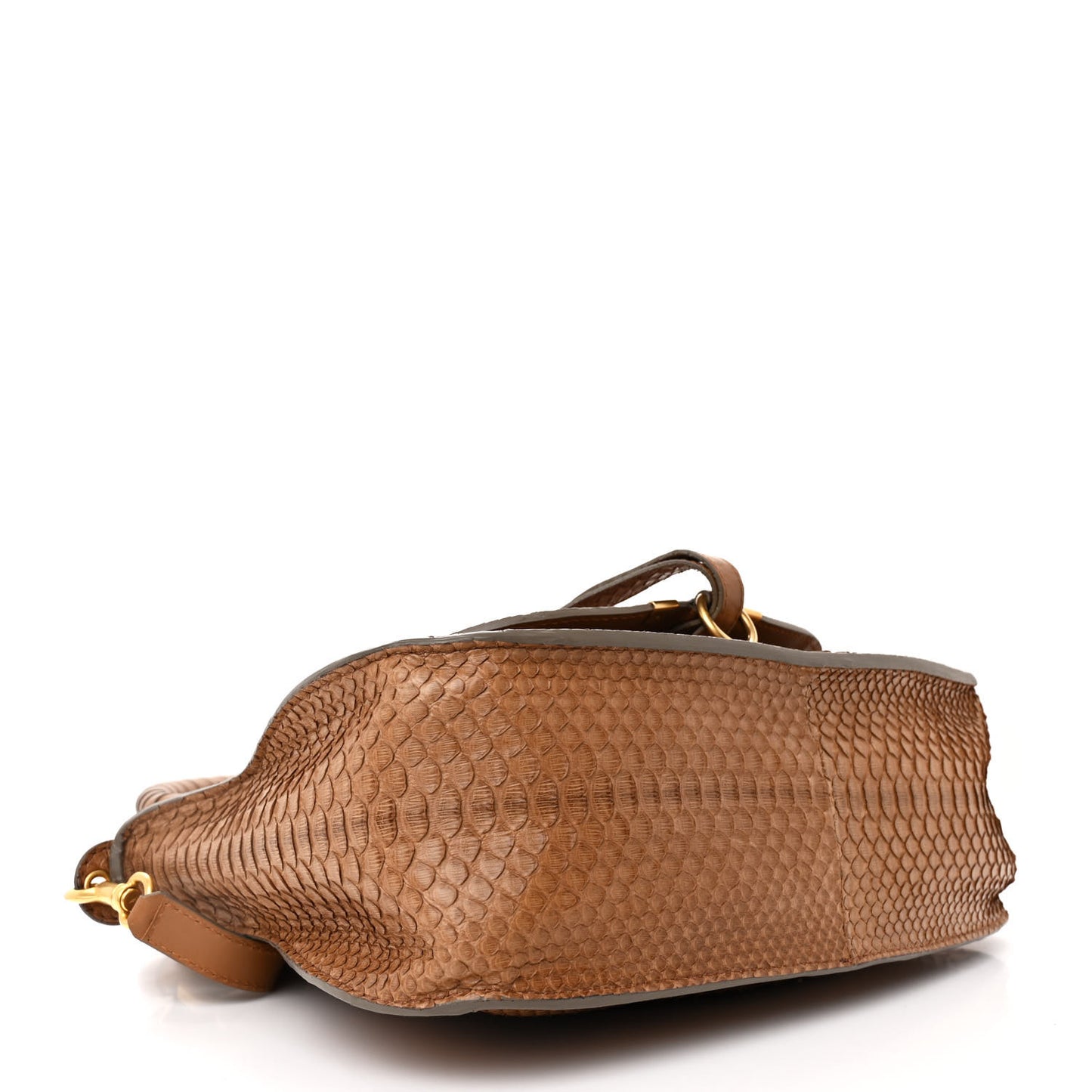 Snakeskin Calfskin Medium Marcie Satchel Dinghy Wood