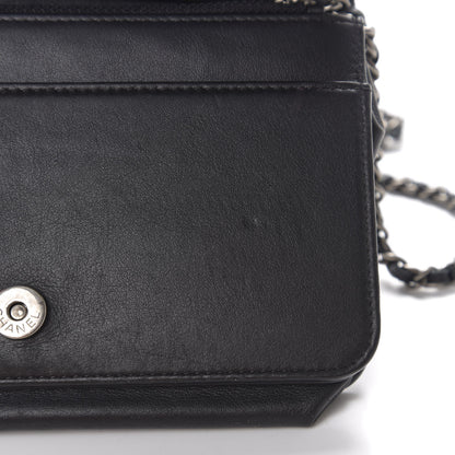 Chanel Calfskin Quilted Boy Wallet On Chain WOC Black 10 of 14