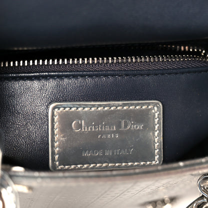 Christian Dior Metallic Patent Micro-Cannage Mini Lady Dior Silver 6 of 10