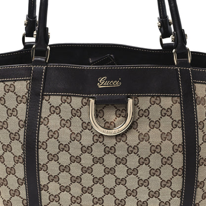 Gucci Monogram Medium D Gold Tote Bag Brown 8 of 10