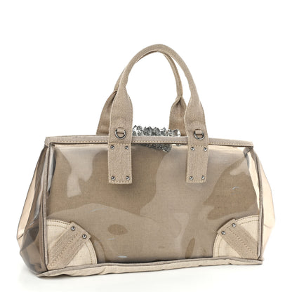 Prada Canvas Plexiglass Crystal Cluster Tote Fume 3 of 17