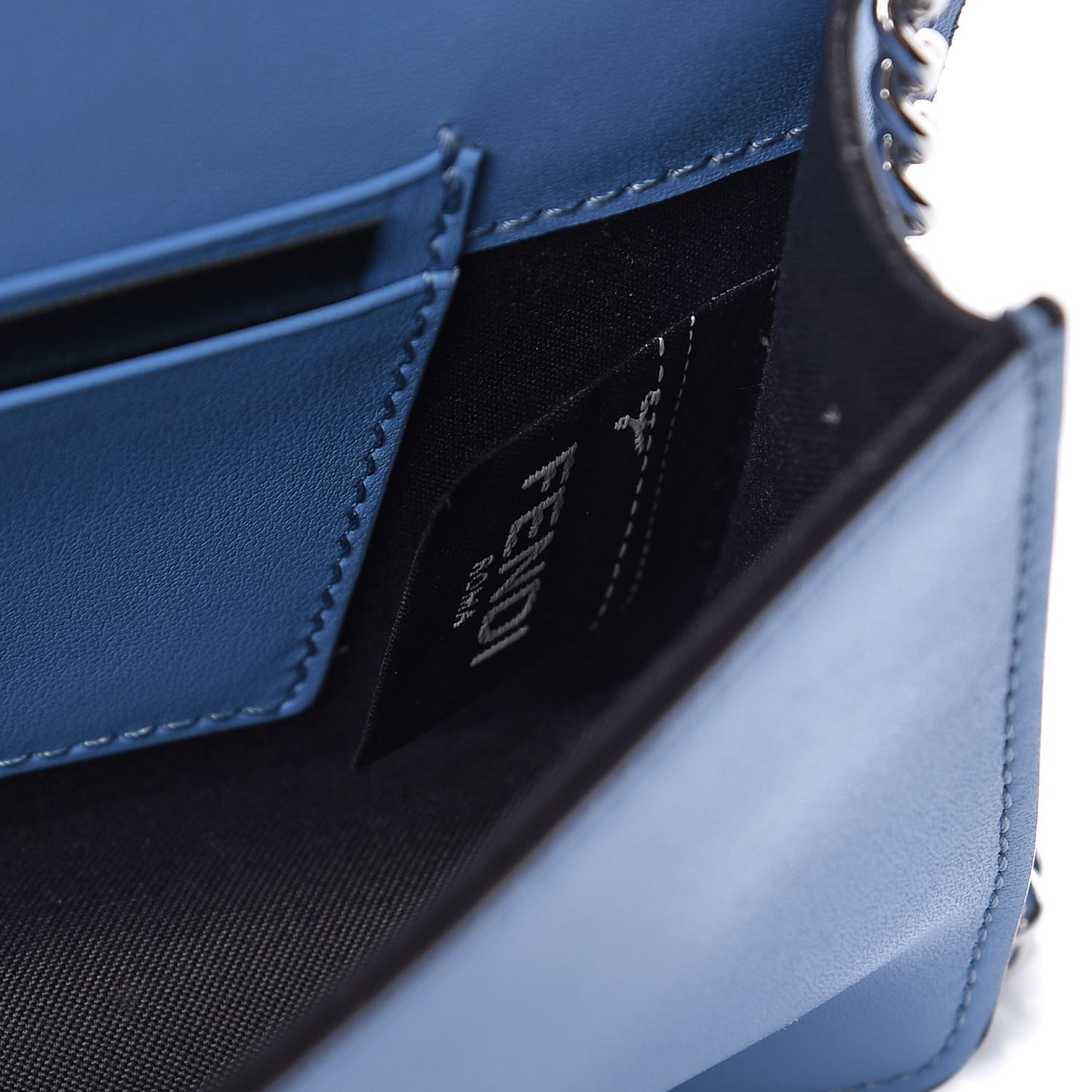 Vitello Liberty F is Fendi Bi-Color FF 1974 Embossed Envelope Belt Bag Maya Black Nebula