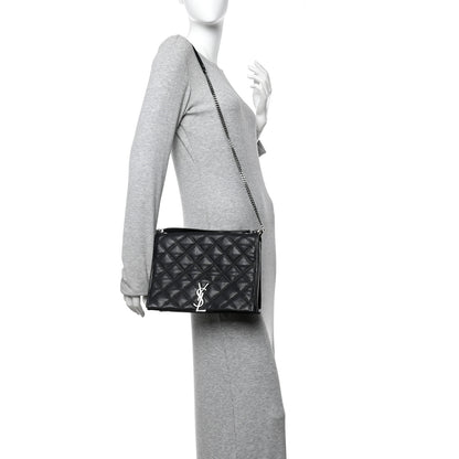 Saint Laurent Lambskin Quilted Small Becky Chain Bag Black 2 of 15