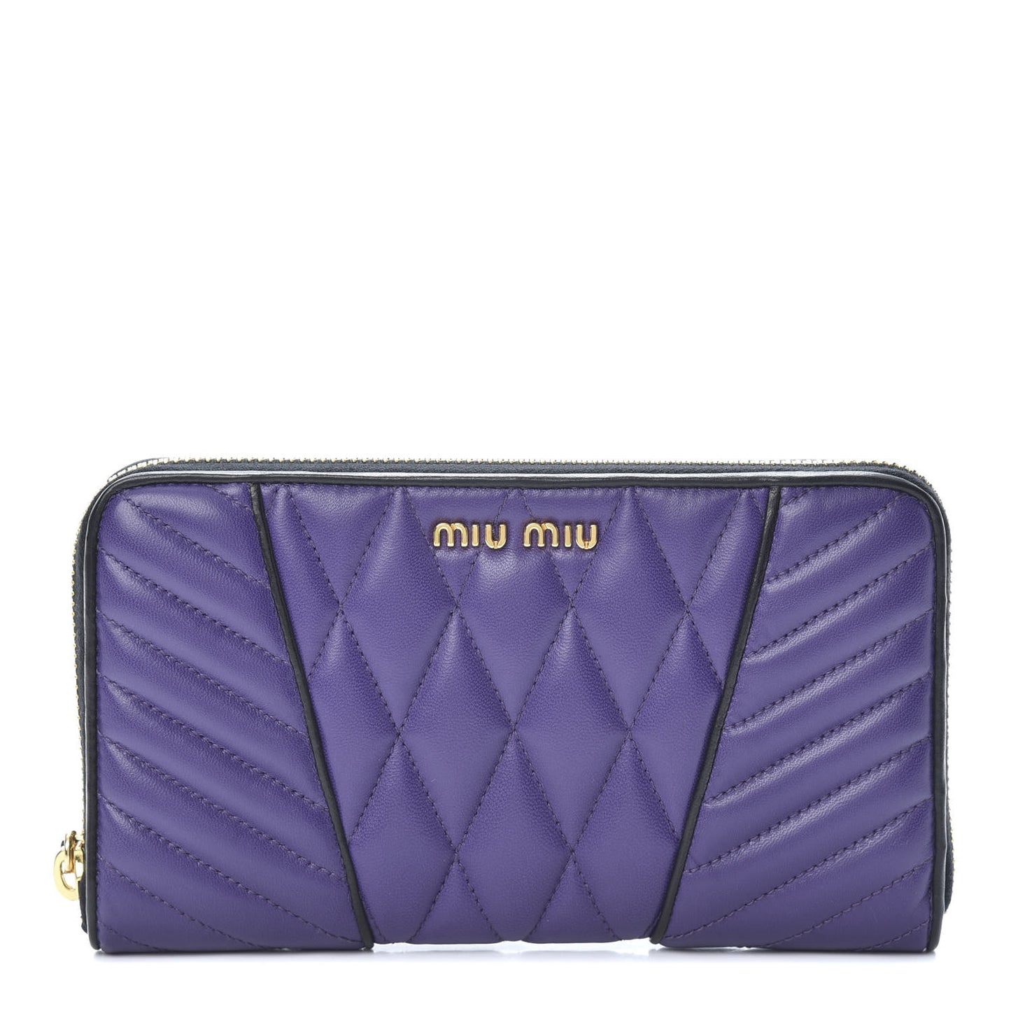 Nappa Quilted Zip Around Wallet Viola
