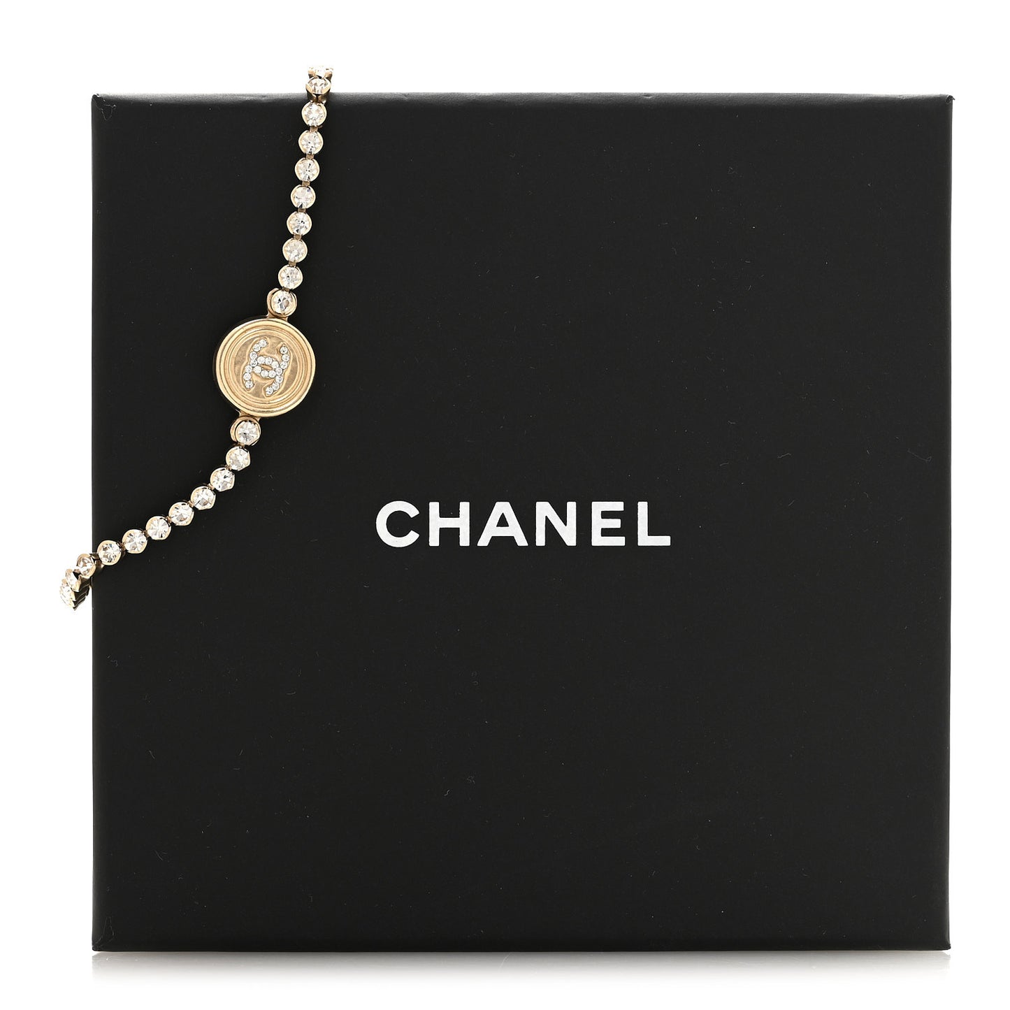 Crystal CC Chain Bracelet Gold