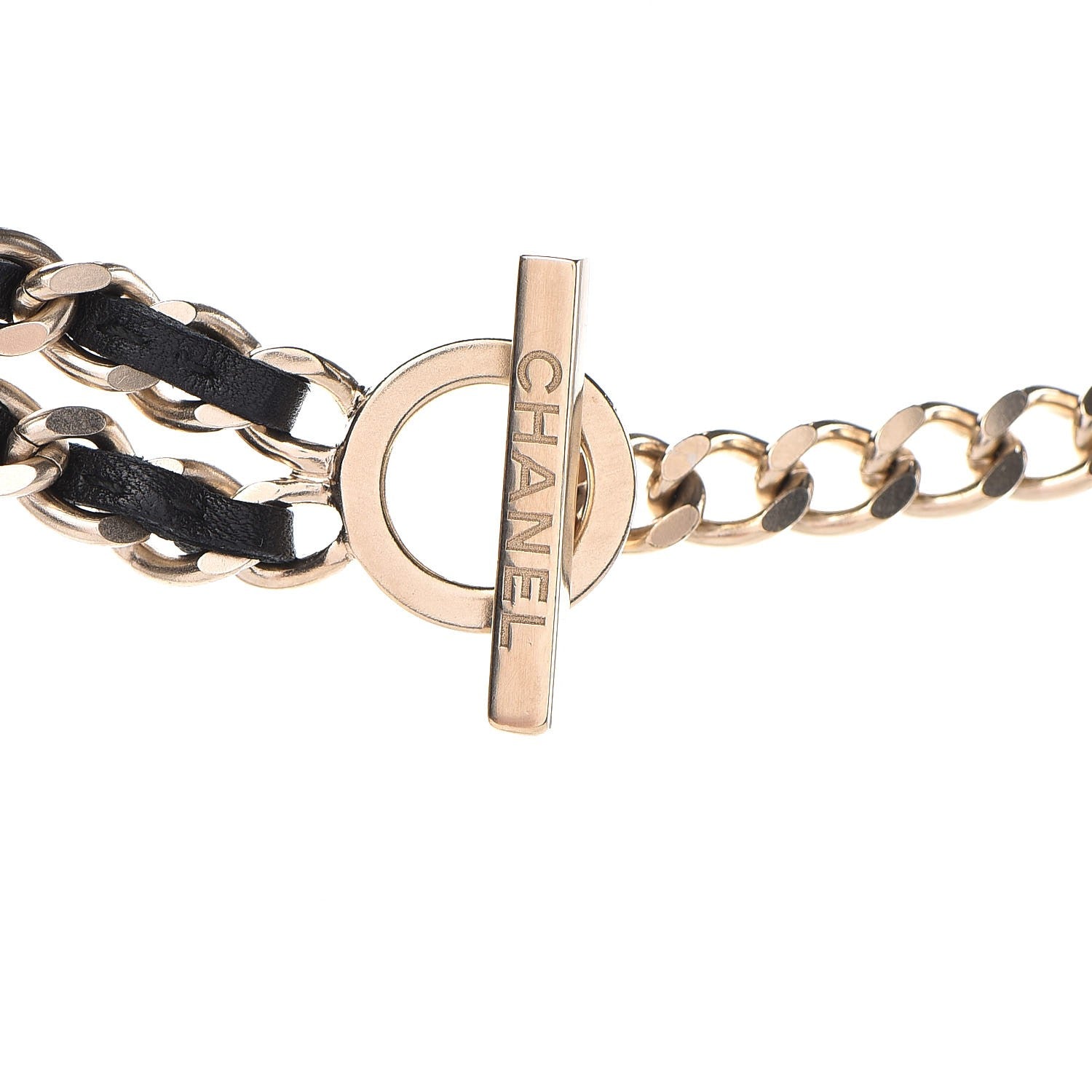 Chanel Lambskin CC Long Chain Necklace Black Gold 6 of 7