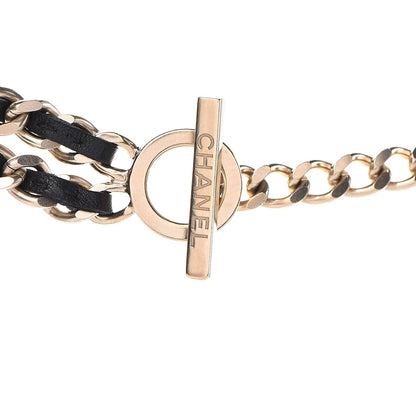 Chanel Lambskin CC Long Chain Necklace Black Gold 6 of 7