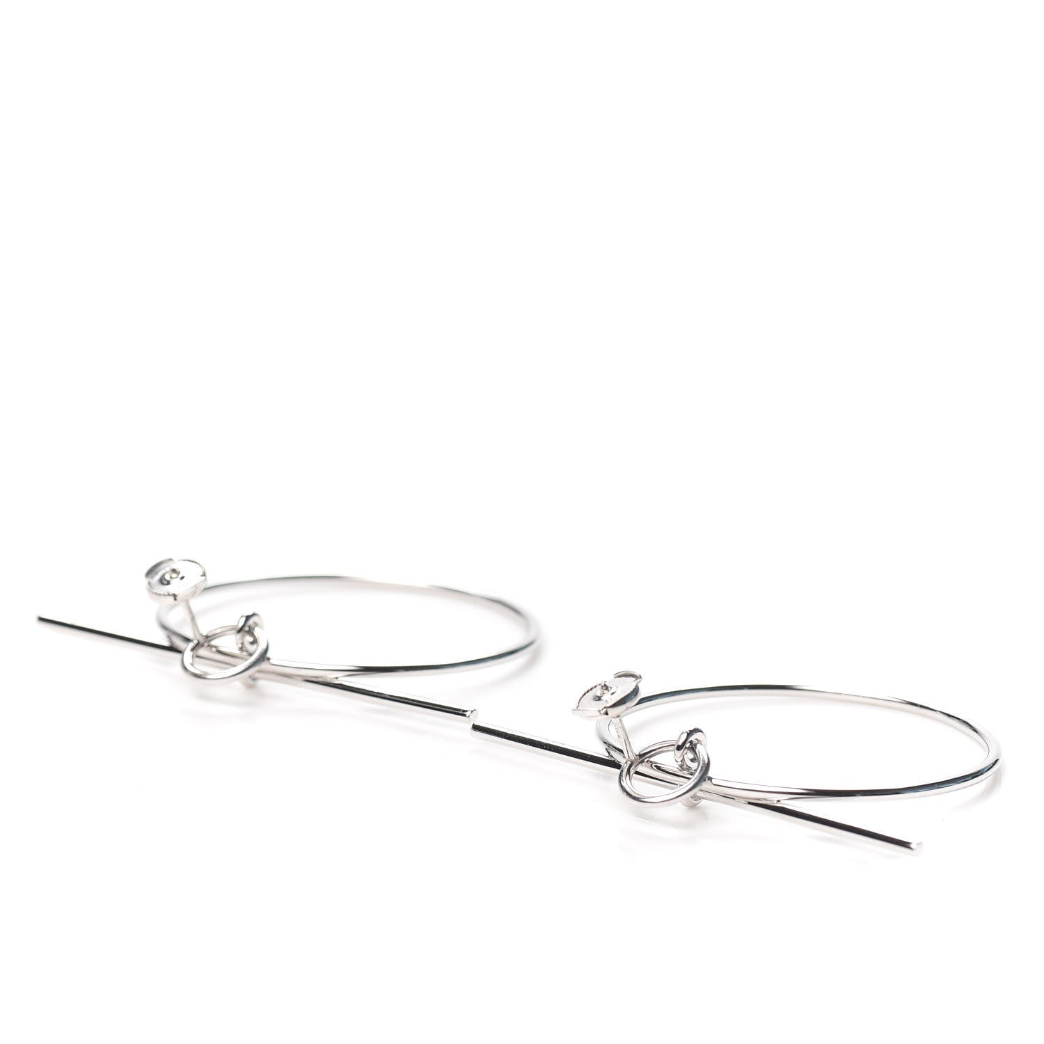 Hermes Sterling Silver MM Loop Earrings 3 of 6