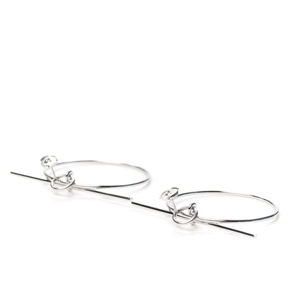 Hermes Sterling Silver MM Loop Earrings 3 of 6