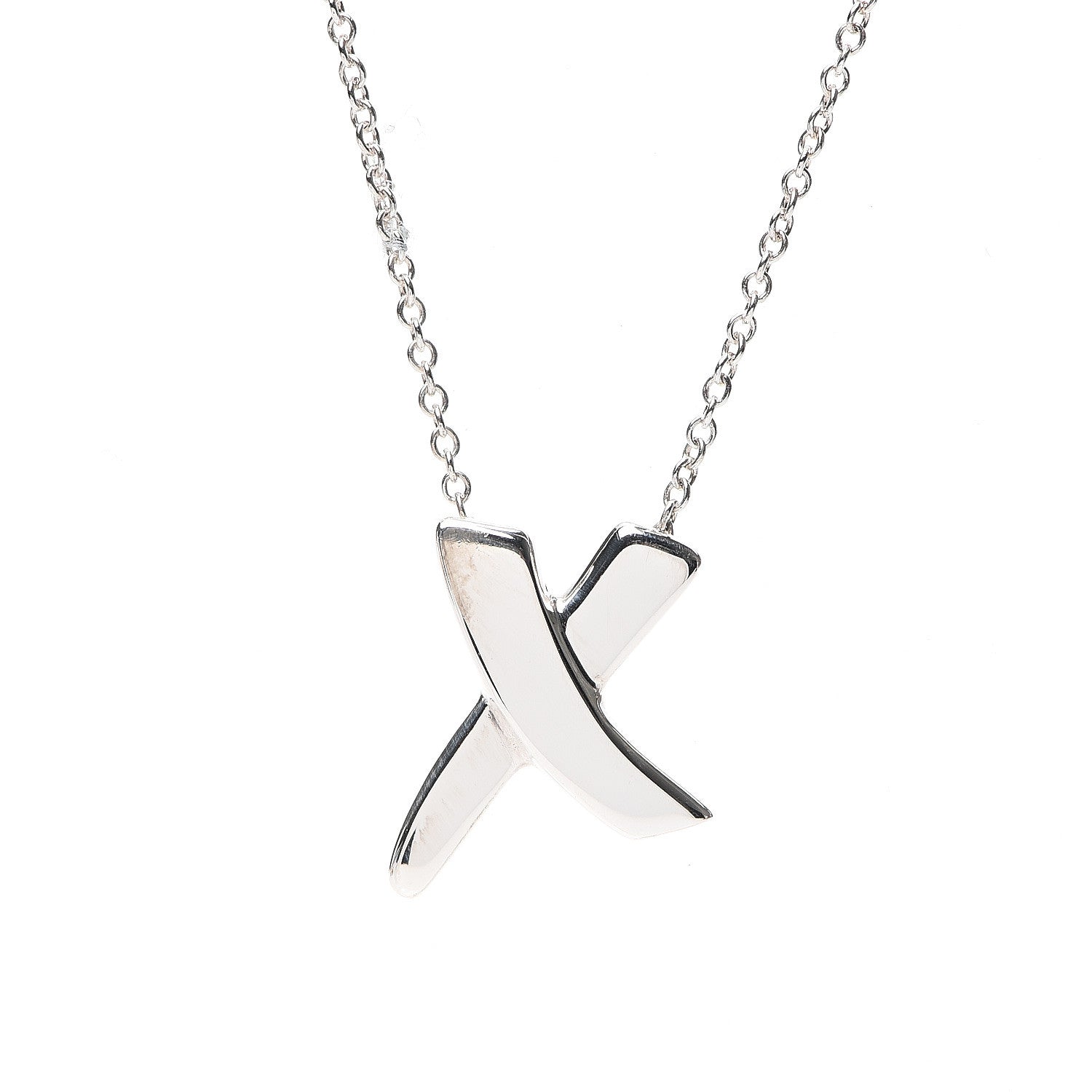 Tiffany Sterling Silver Paloma Picasso Graffiti X Pendant Necklace 3 of 6