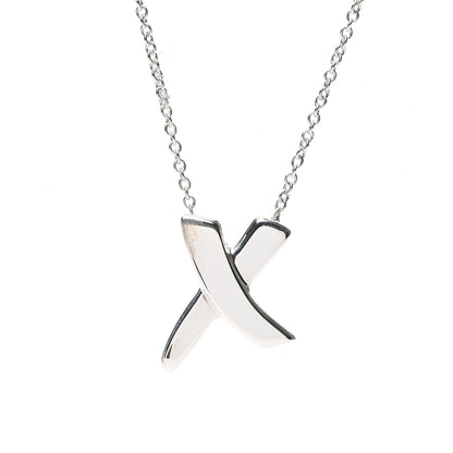 Tiffany Sterling Silver Paloma Picasso Graffiti X Pendant Necklace 3 of 6