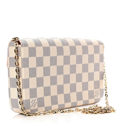Louis Vuitton Damier Azur Pochette Felicie Chain Wallet Rose Ballerine 3 of 6