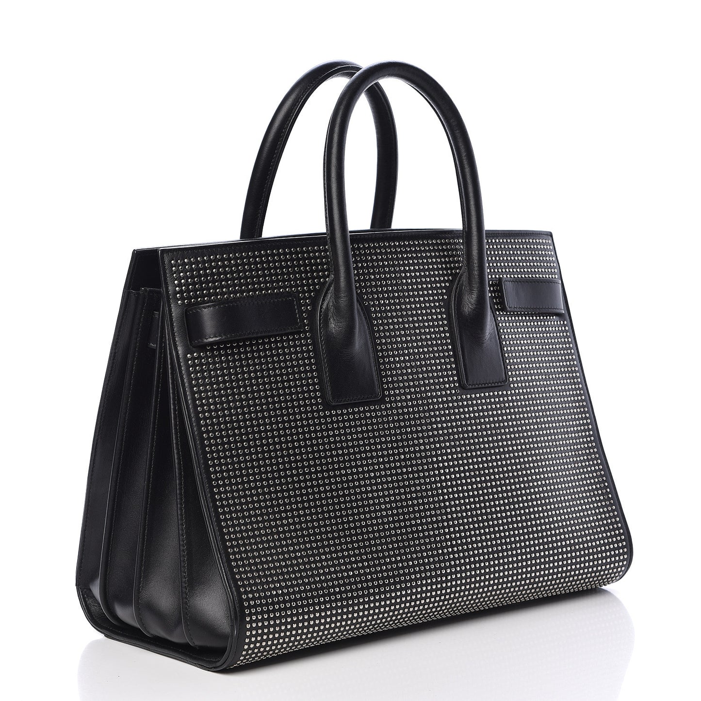 Calfskin Studded Small Sac De Jour Black