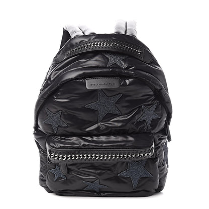 Stella McCartney Polyamide Falabella Go Glitter Stars Backpack Black 1 of 10