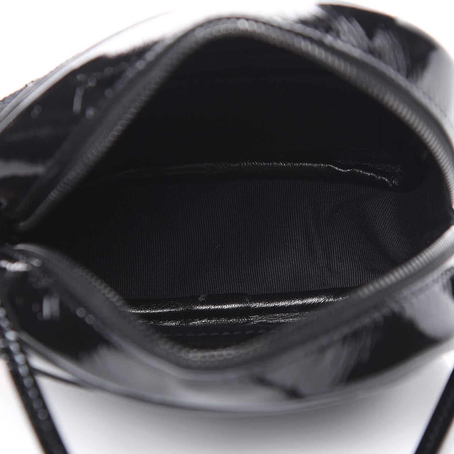 Sequin Patent Monogram Blogger Bag Black