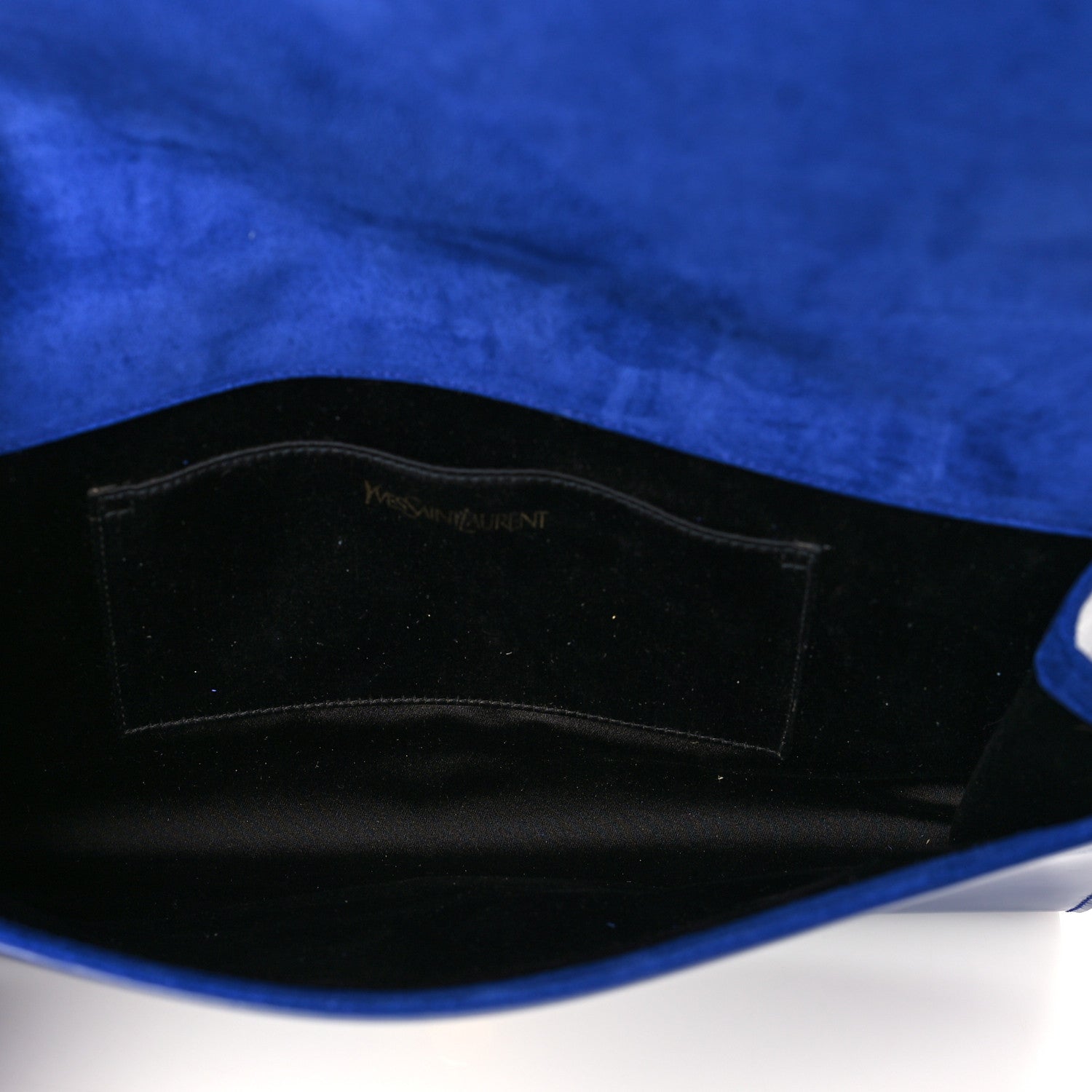 Saint Laurent Patent Calfskin Monogram Large Belle De Jour Clutch Royal Blue 5 of 7