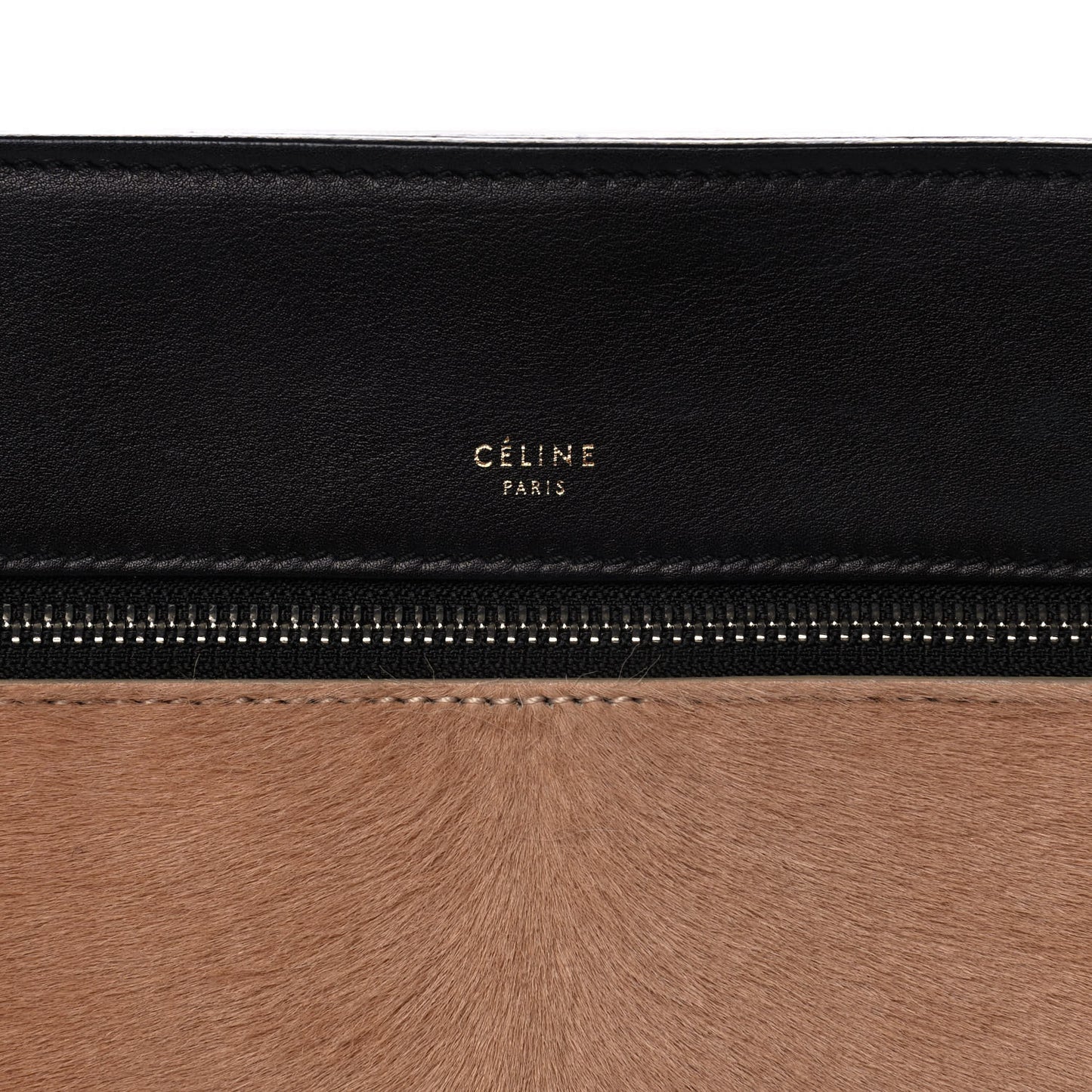 Pony Hair Calfskin Medium Edge Shoulder Bag Praline