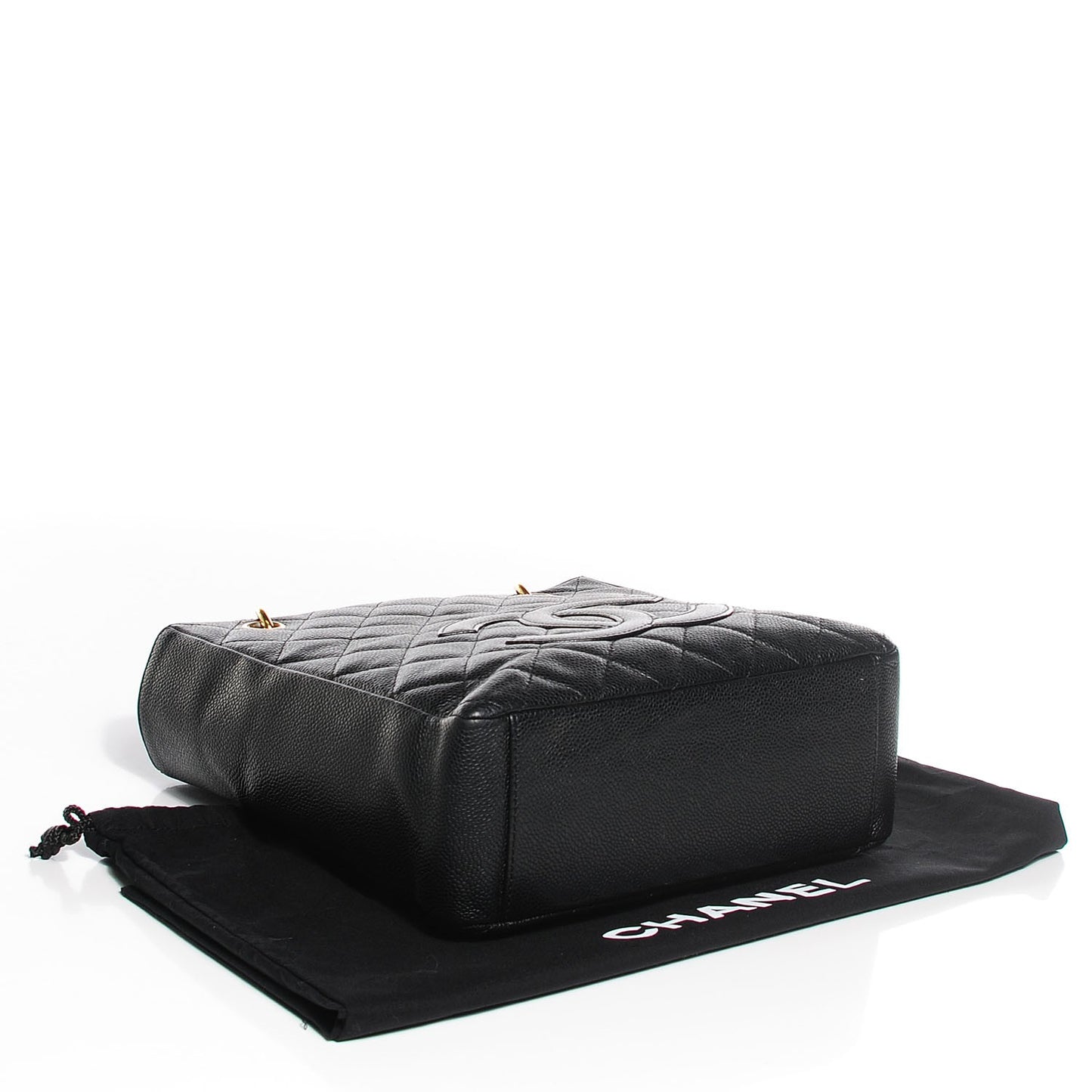 Caviar Quilted Petit Shopping Tote PST Black