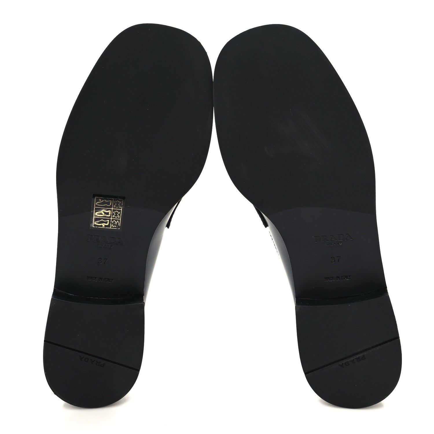 Prada Spazzolato Logo 20mm Loafers 37 Bleu 5 of 7
