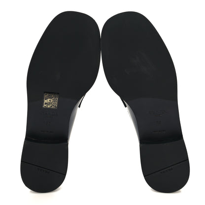 Prada Spazzolato Logo 20mm Loafers 37 Bleu 5 of 7