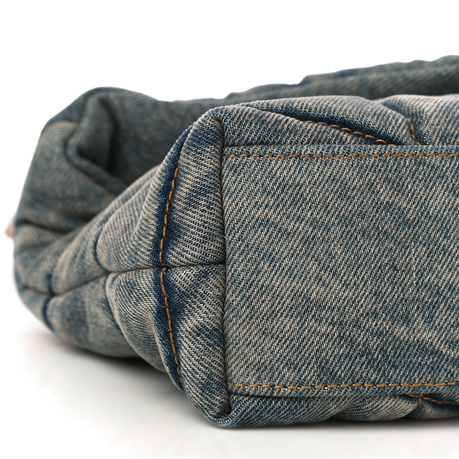 Saint Laurent Denim Quilted Small Loulou Puffer Monogram Chain Satchel Blue Cinnamon 8 of 9