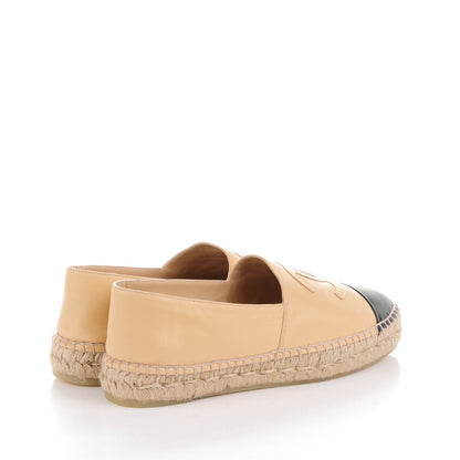Chanel Lambskin CC Espadrilles 40 Beige Black 4 of 9