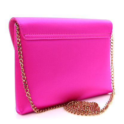 Versace Satin Crystal Embellished La Medusa Pouch On Chain Pink 3 of 8